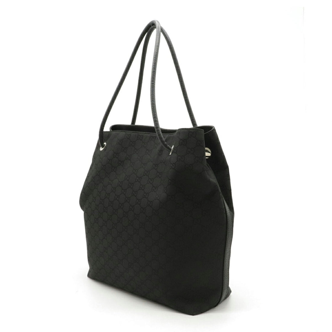 Gucci GG nylon tote bag shoulder leather black 152279