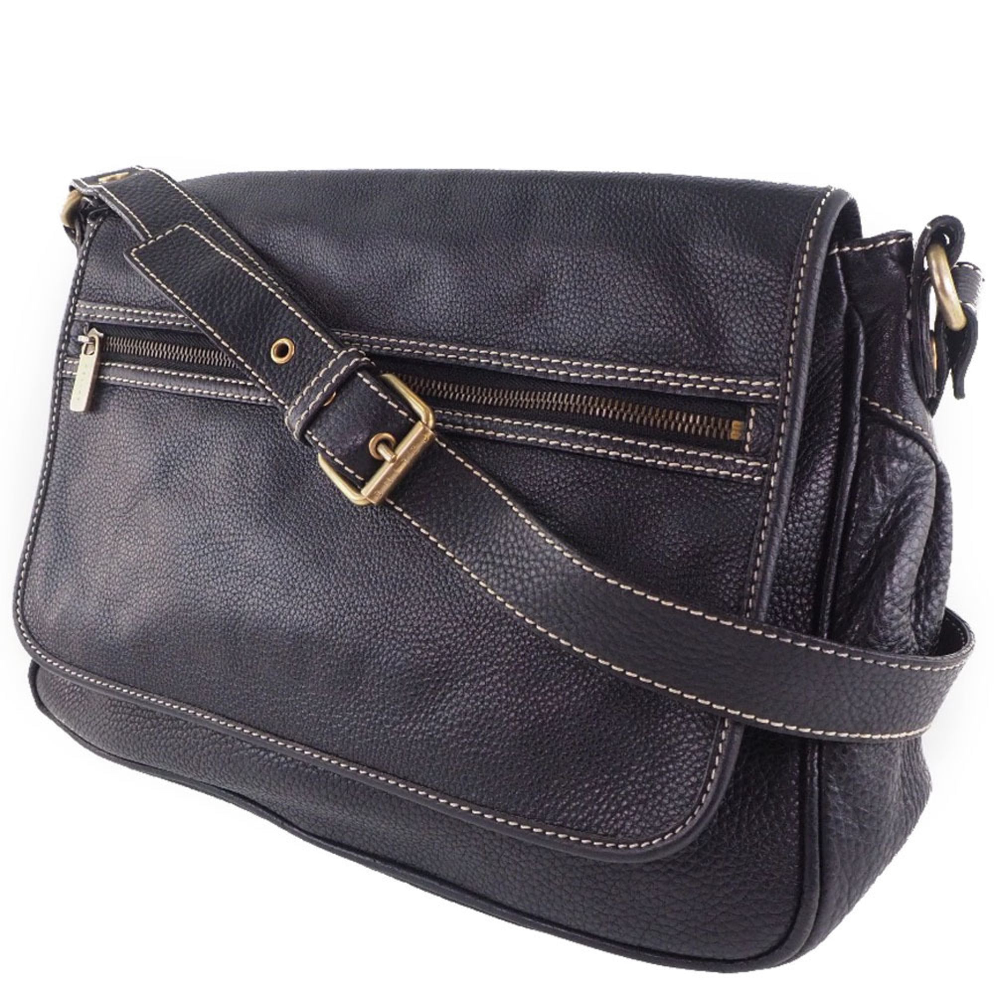 Celine calf black ladies shoulder bag