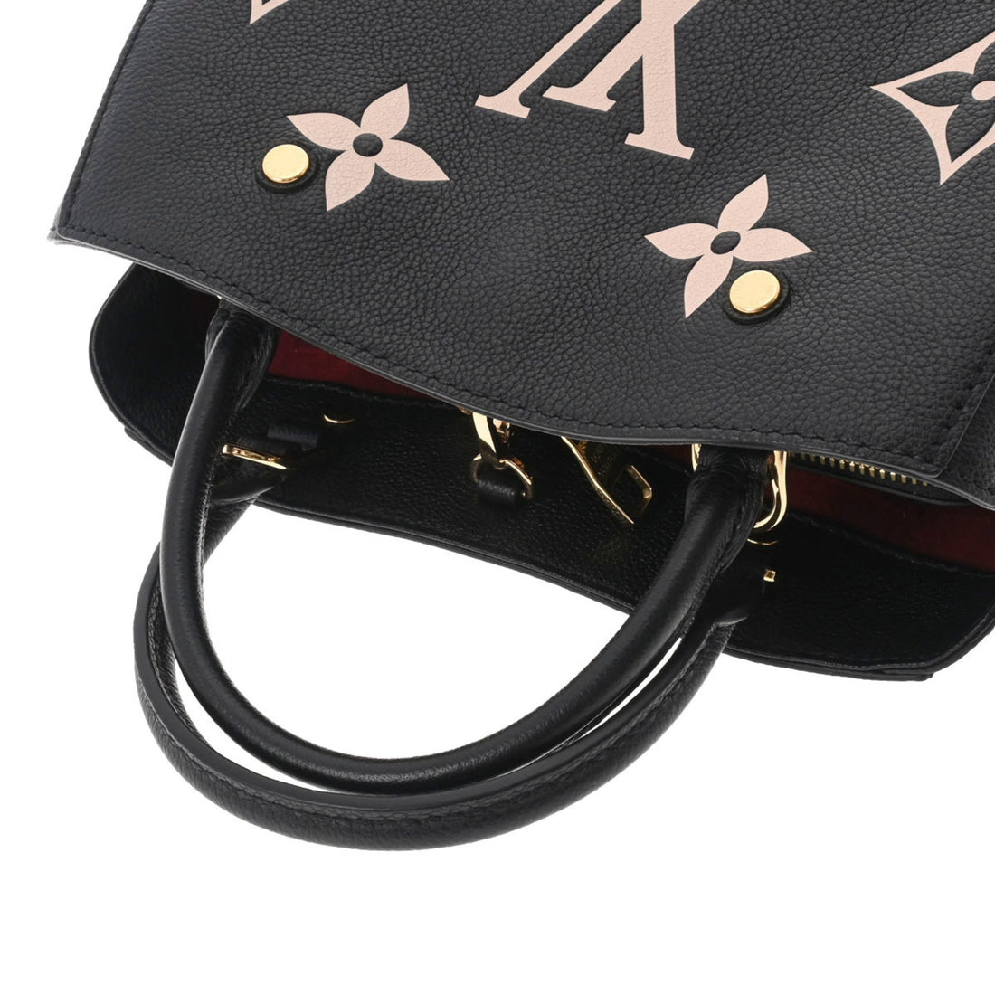 LOUIS VUITTON Monogram Emplant Montaigne BB Noir Beige M45489 Women's Bag