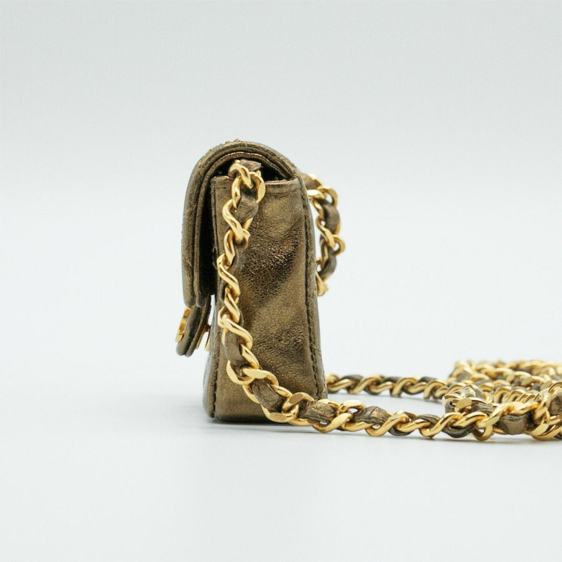 CHANEL Shoulder Bag Matelasse Leather Gold Women's PD288