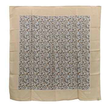 Chanel Scarf Muffler Beige Multicolor 100% Silk Stole Flower Women's CHANEL