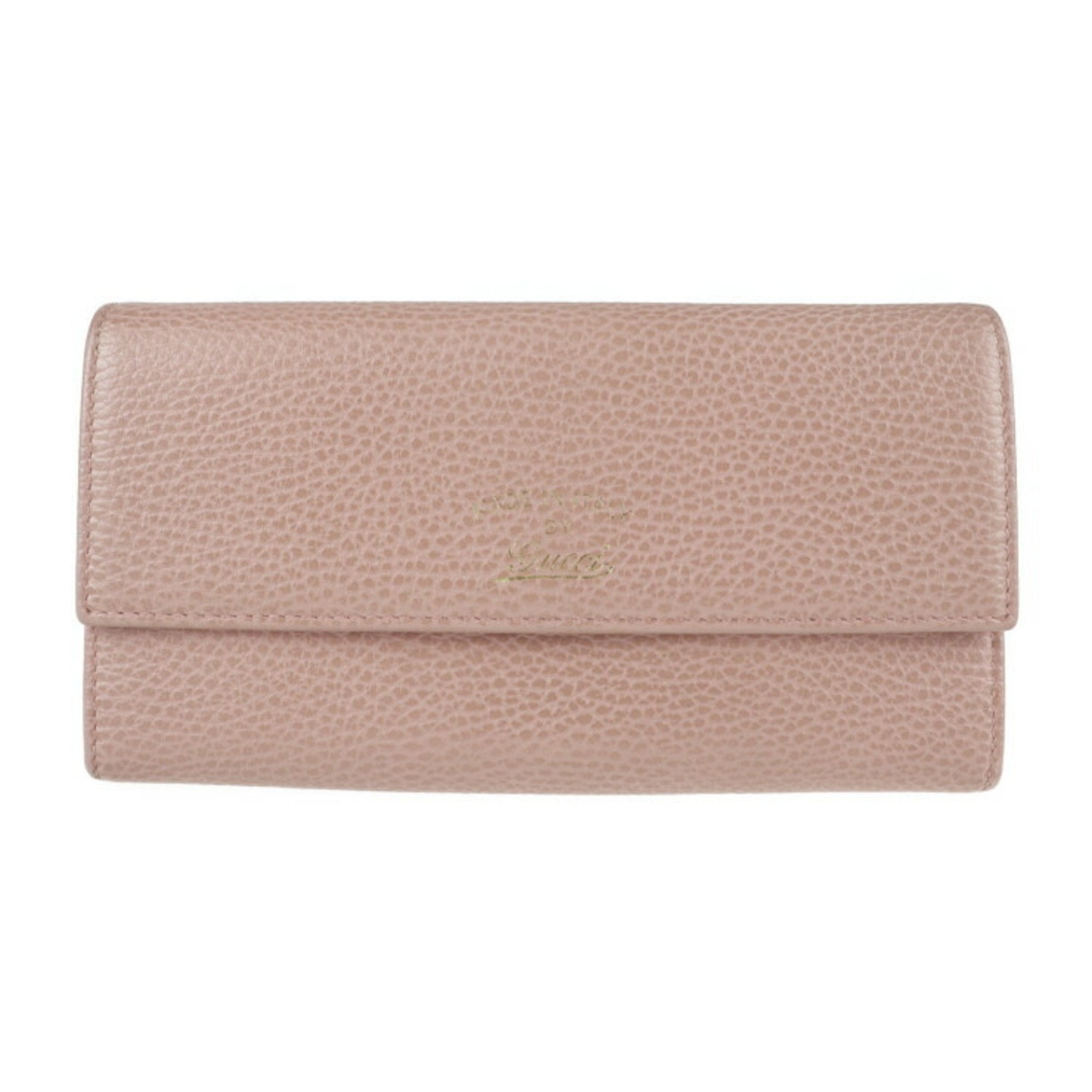 Gucci Swing Continental Wallet Bifold 354496 Leather Pink Series Gold Hardware Long