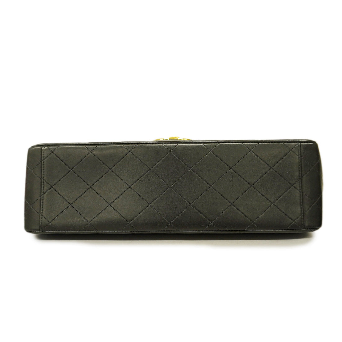 ChanelAuth  Big Matelasse W Chain Women's Leather Shoulder Bag Black