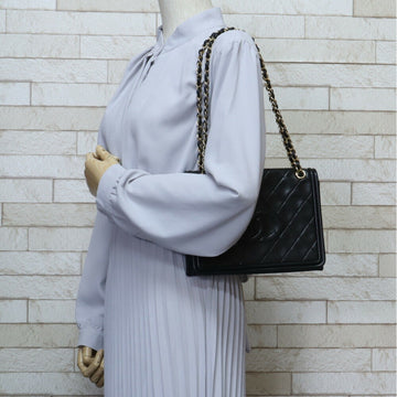 Chanel chain matelasse shoulder Bag lambskin black ladies