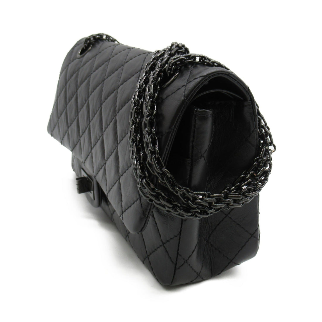 CHANEL 2.55ChainShoulder Bag Black leather