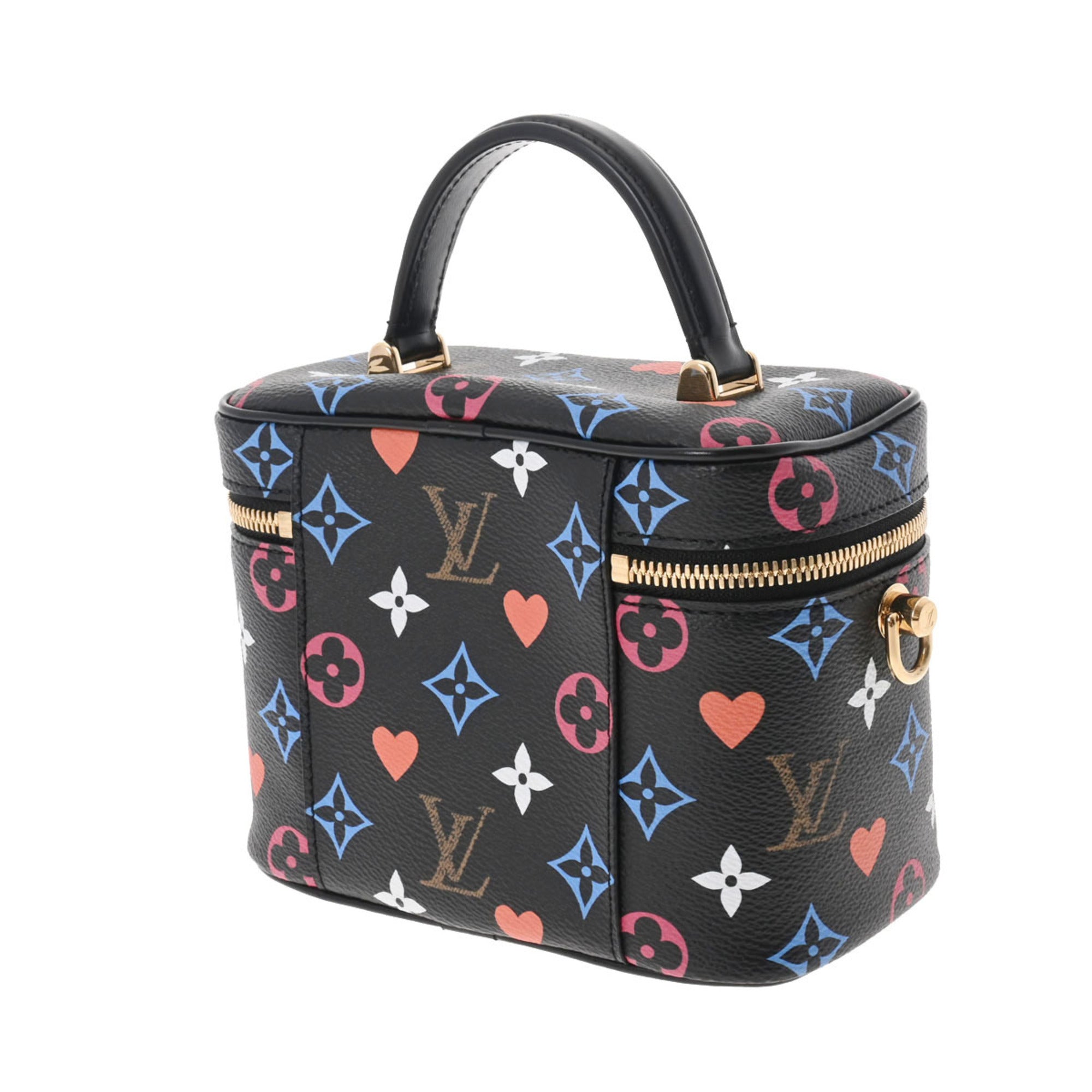LOUIS VUITTON Monogram Game On Vanity PM Noir M57482 Women's Canvas Bag