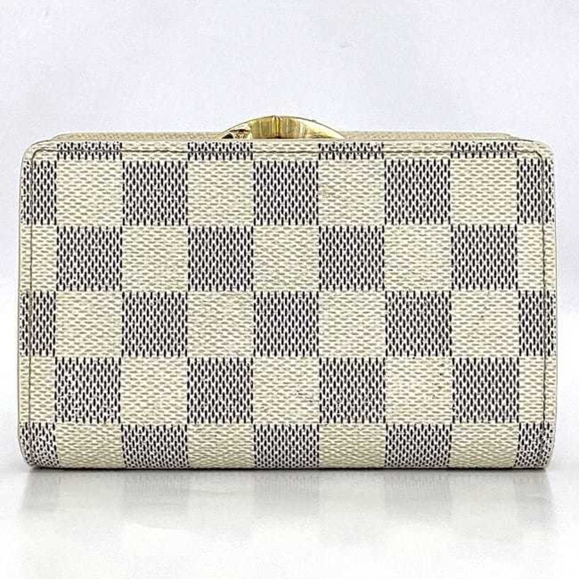 LOUIS VUITTON Wallet Portefeuille Viennois Gray White Damier Azur N61676 Bifold Canvas GP MI3047 Folding Gamaguchi