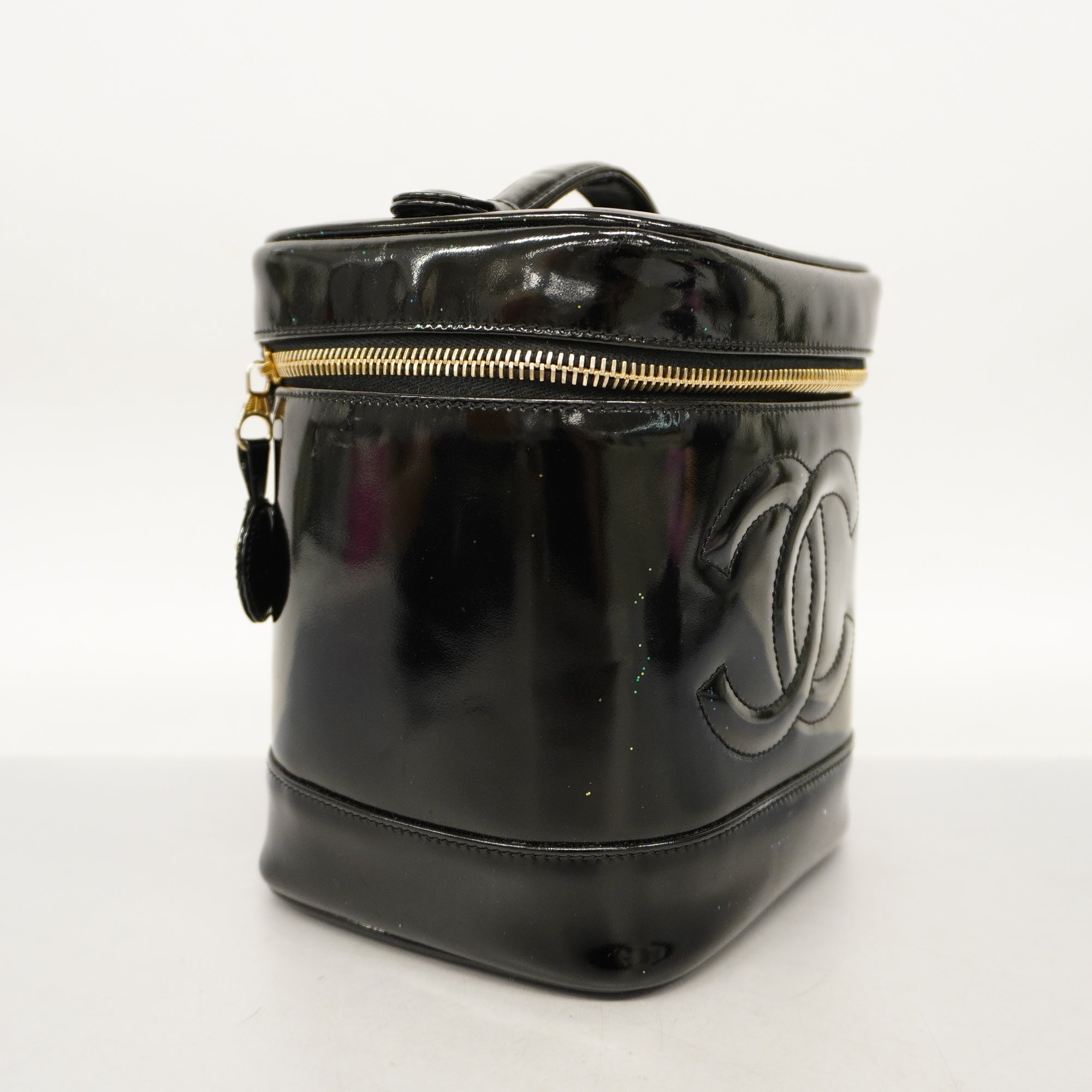 CHANEL   Vanity Bag Women's Patent Leather Vanity Bag Black