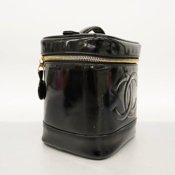 CHANEL   Vanity Bag Women's Patent Leather Vanity Bag Black