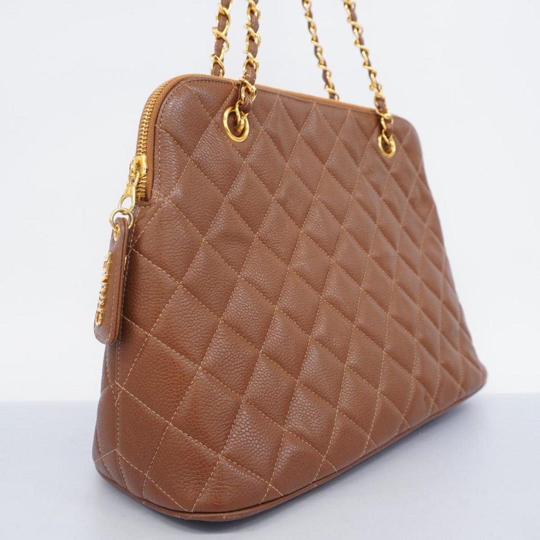 Chanel Shoulder Bag Matelasse Chain Lambskin Brown Women's