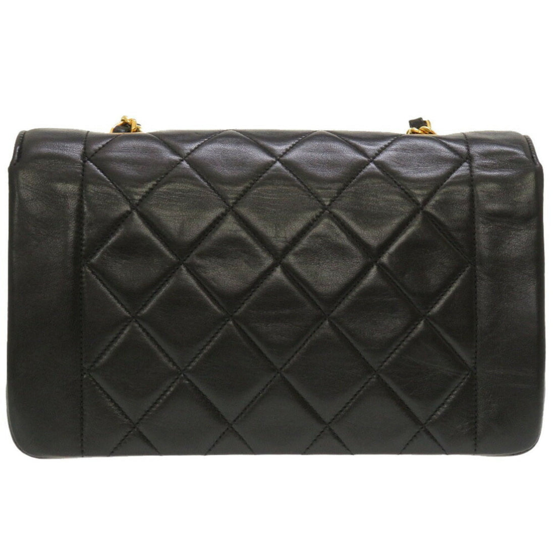 Chanel Diana 22 Lambskin Black No. 4 Gold Chain Shoulder Bag Matelasse Coco Mark Turnlock