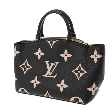 LOUIS VUITTON Monogram Implant Petit Palais PM Black Beige M58913 Women's Leather Bag
