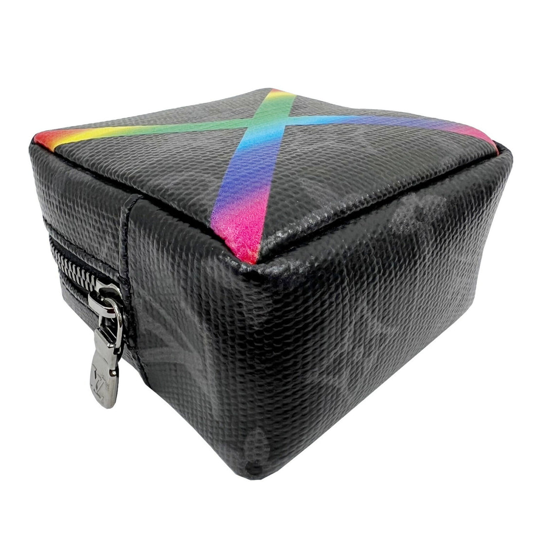 LOUIS VUITTON Bijoux Sack Square Pouch MP2467 Shiny Monogram Eclipse Rainbow Key Ring Bag Charm Belt Waist Men's