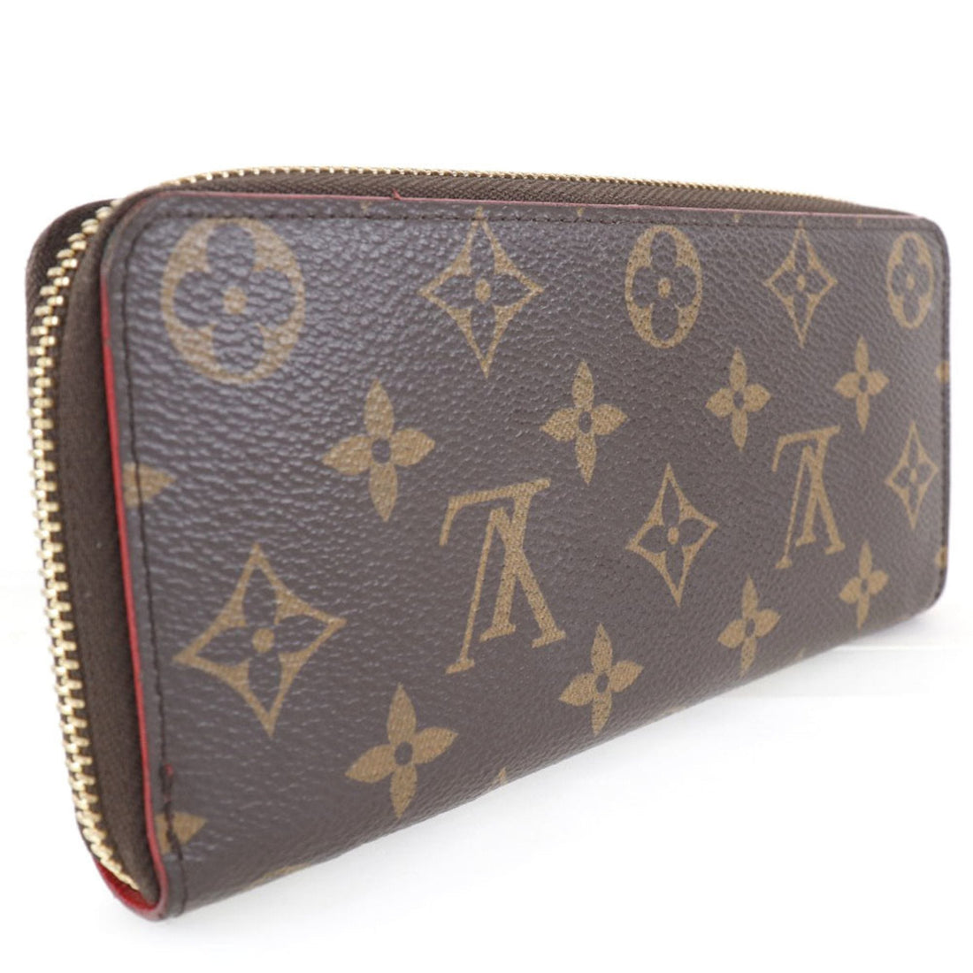 LOUIS VUITTON Portefeuille Clemence Flower Charm M62940 Monogram Canvas Brown GI4108 Women's Long Wallet
