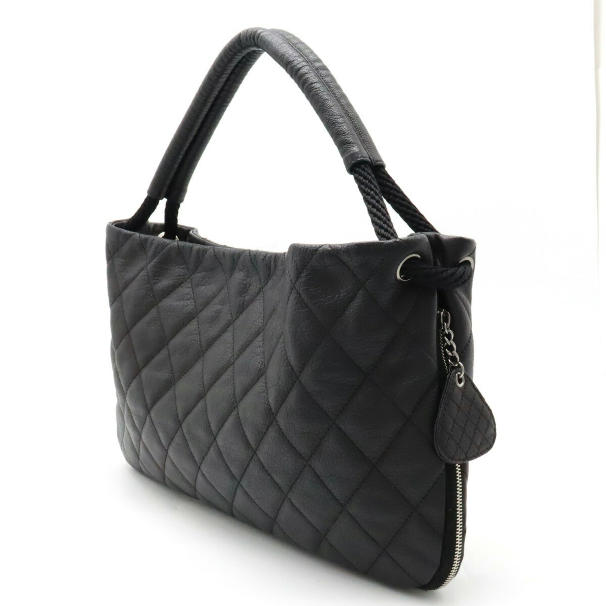 Chanel Matelasse Coco Mark Shoulder Bag Leather Black