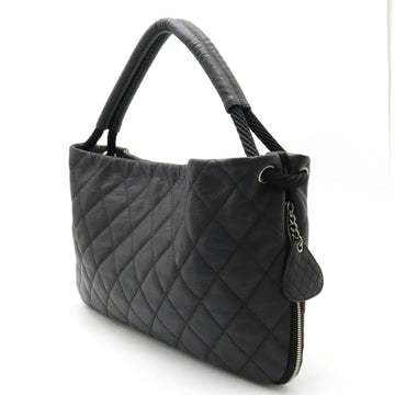 Chanel Matelasse Coco Mark Shoulder Bag Leather Black