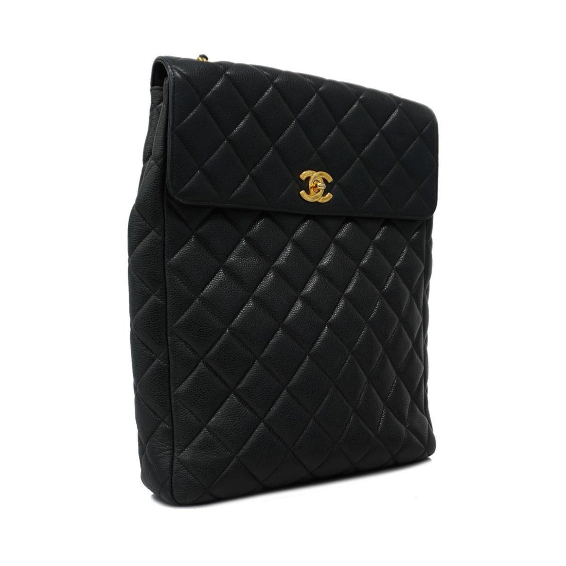 Chanel Shoulder Bag Matelasse Chain Caviar Skin Black Women's