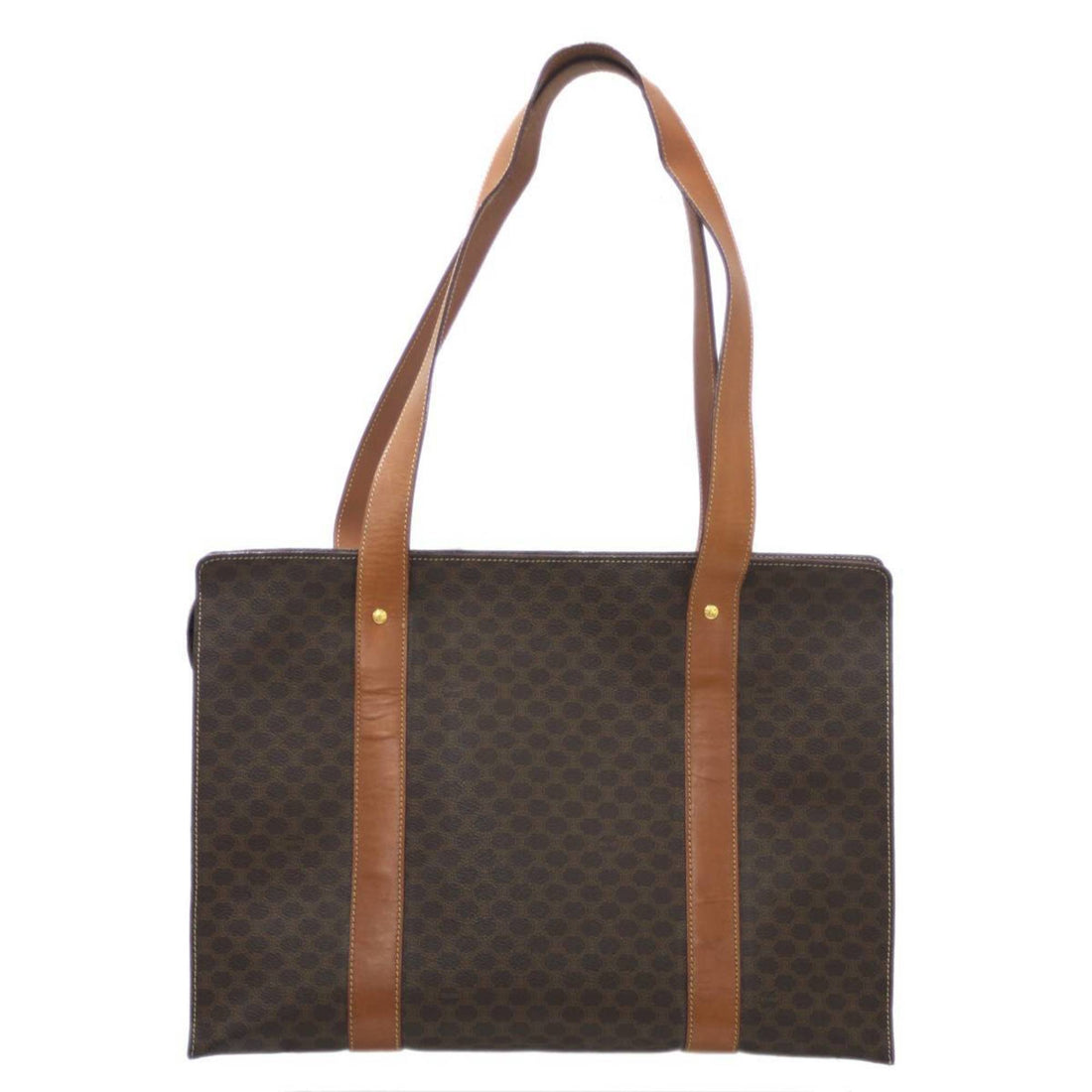 Celine Macadam Tote Bag Shoulder Brown PVC Leather Women's Men's KS