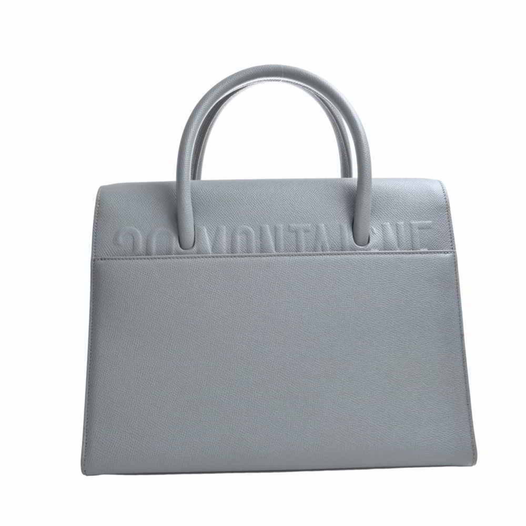 CHRISTIAN DIOR Leather Montaigne 30 Saint Honore Medium HandBag Gray Ladies