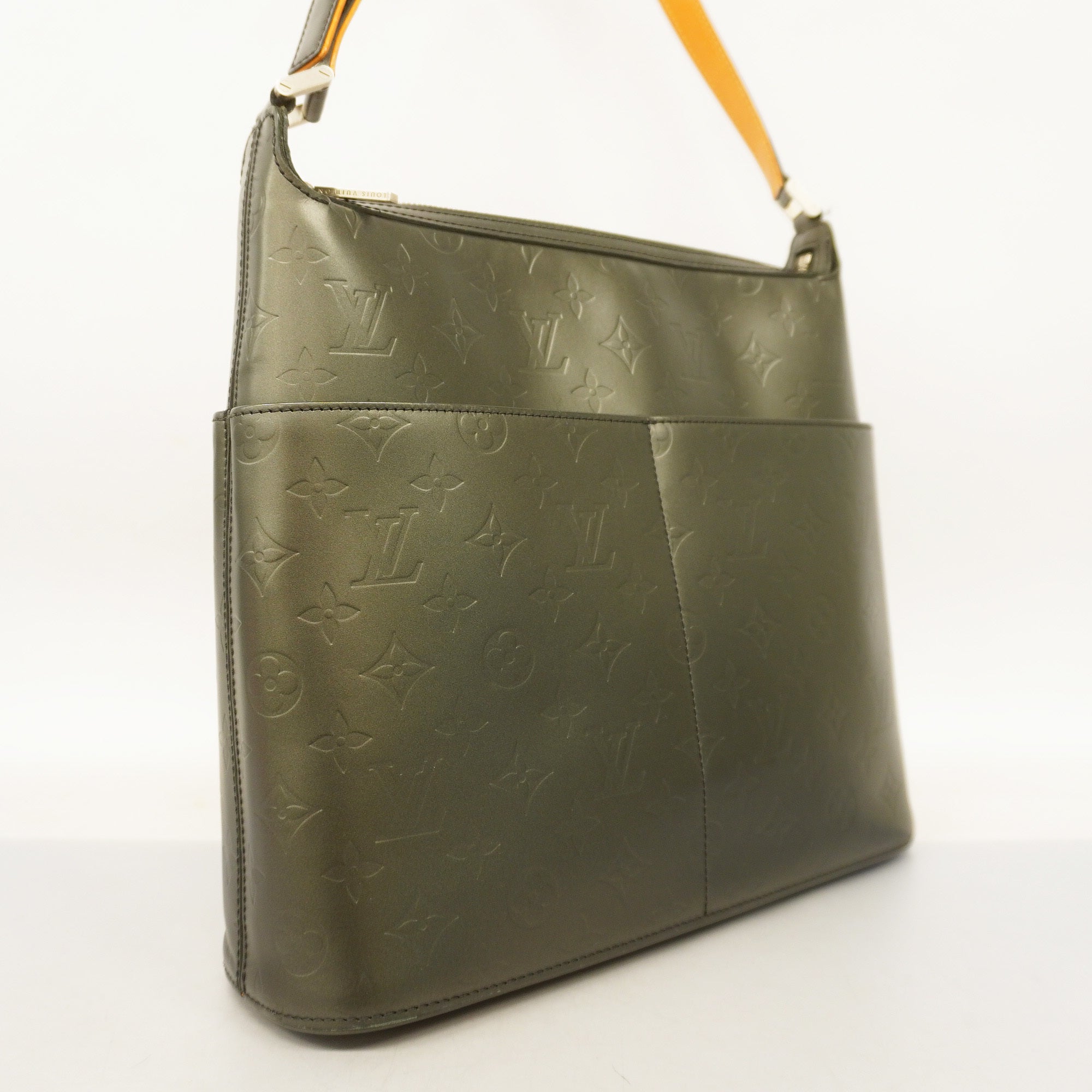 LOUIS VUITTONAuth Monogram Mat Satter M55162 Shoulder Bag Noir