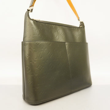 LOUIS VUITTONAuth Monogram Mat Satter M55162 Shoulder Bag Noir