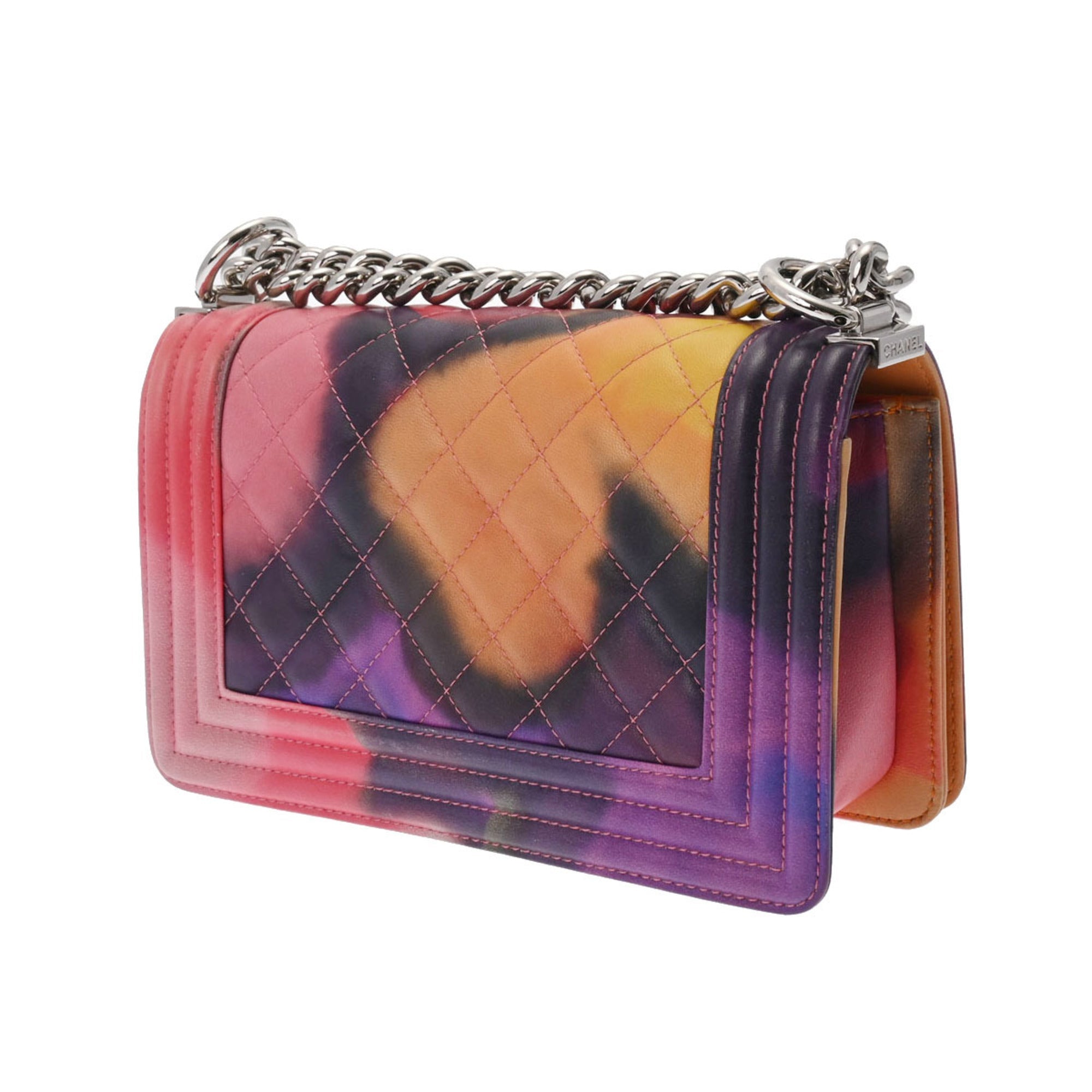 Chanel Boy  Chain Shoulder Marble Ladies Lambskin Bag