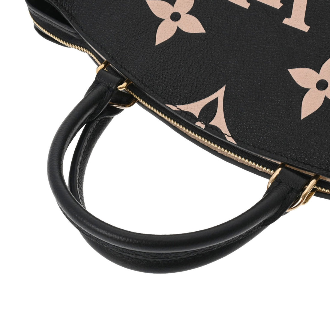 LOUIS VUITTON Monogram Implant Petit Palais PM Black Beige M58913 Women's Leather Bag