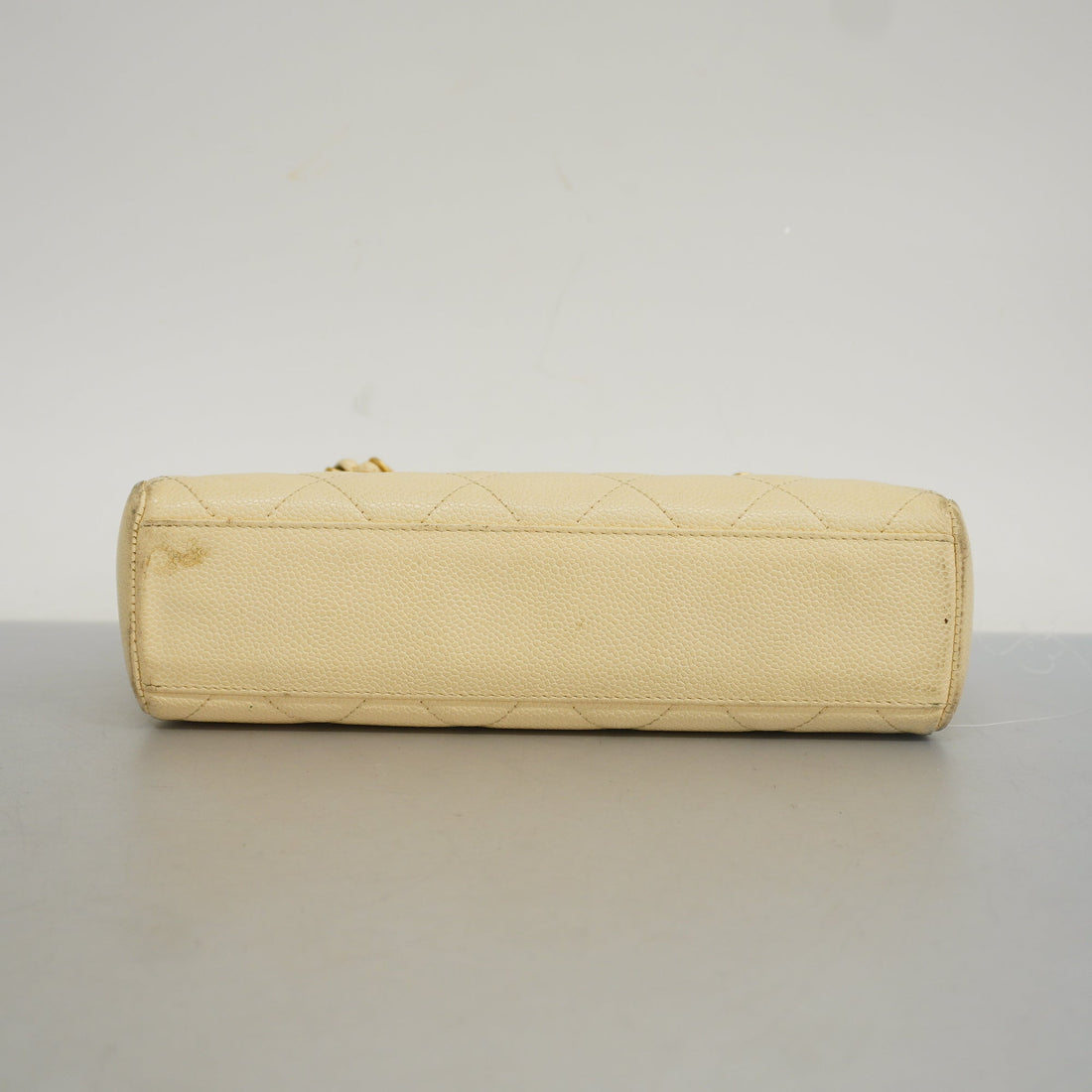 Chanel[3ae5076]   Shoulder Bag Matelasse Chain Shoulder Caviar Skin Ivory Gold metal