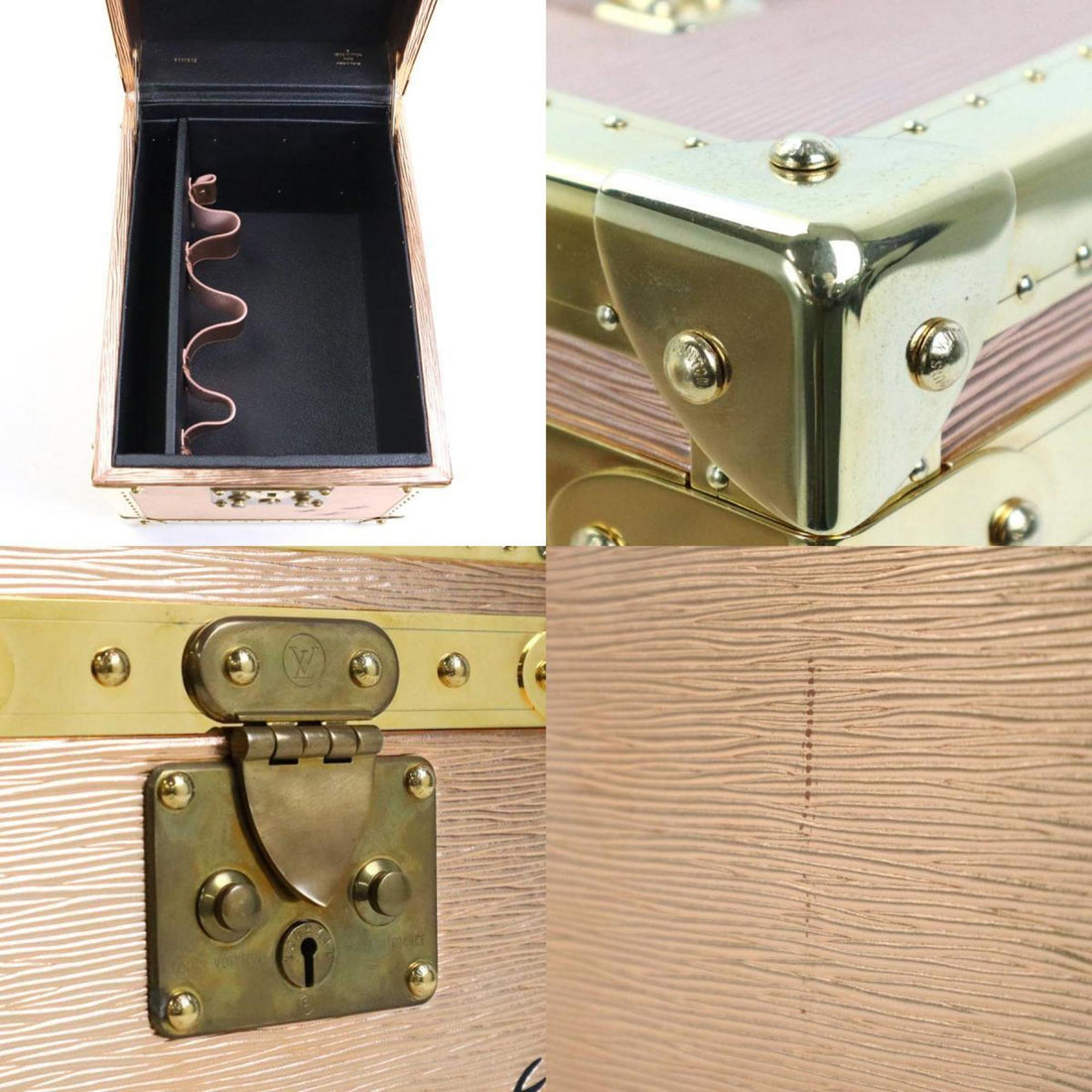 LOUIS VUITTON Make Box Trunk Epi Bowat Flacon Leather/Epi Pink Gold Unisex