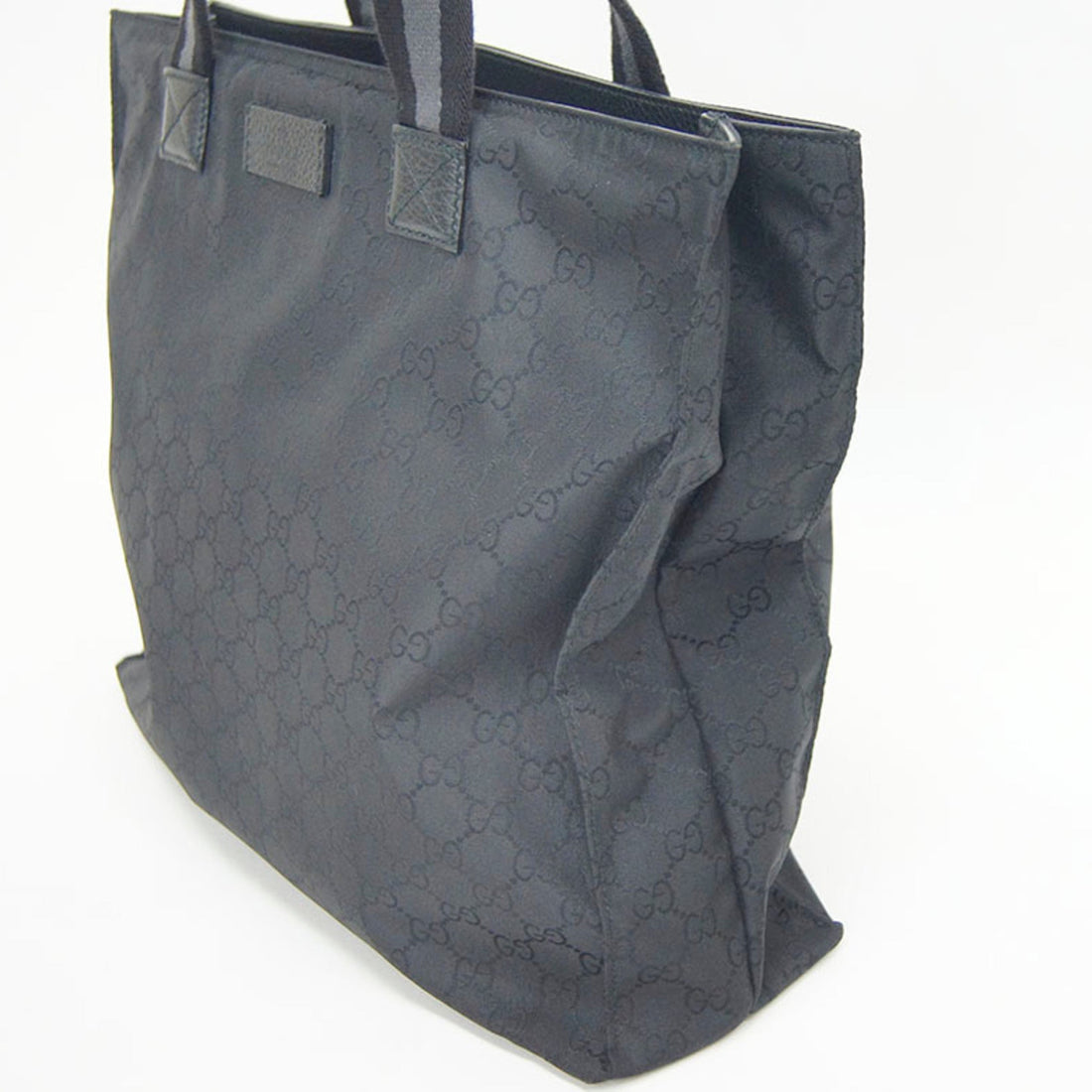 Gucci GG Nylon Tote Bag 449178 Black Shoulder Men's Pattern
