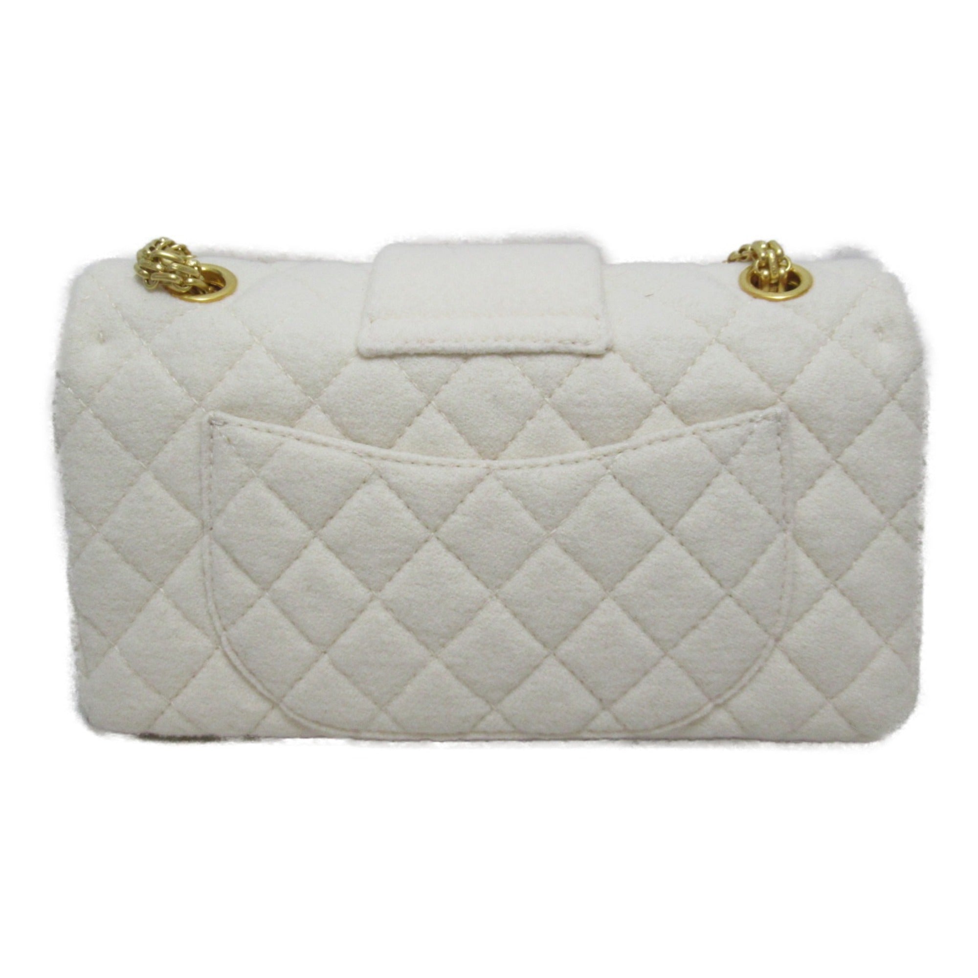 CHANEL 2.55 ChainShoulder Bag White Feutre