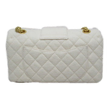 CHANEL 2.55 ChainShoulder Bag White Feutre