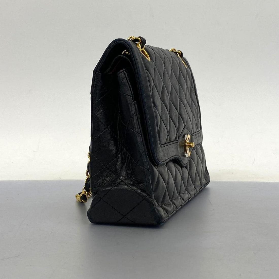 Chanel Shoulder Bag Matelasse Paris Limited W Flap Chain Lambskin Black Women's