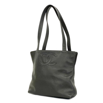 Chanel Shoulder Bag Caviar Skin Black Women's