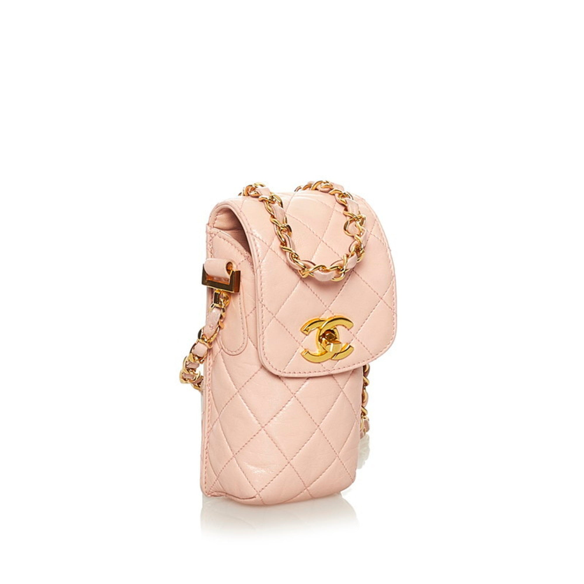 Chanel matelasse chain shoulder Bag pink leather ladies Chanel