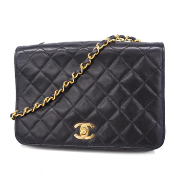 Chanel Shoulder Bag Matelasse Chain Lambskin Black Women's