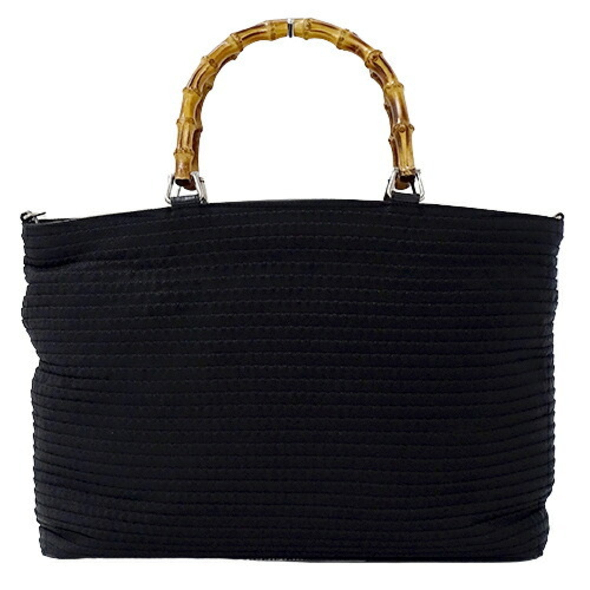GUCCI Bag Women's Tote Handbag Bamboo Canvas Black 002·1364