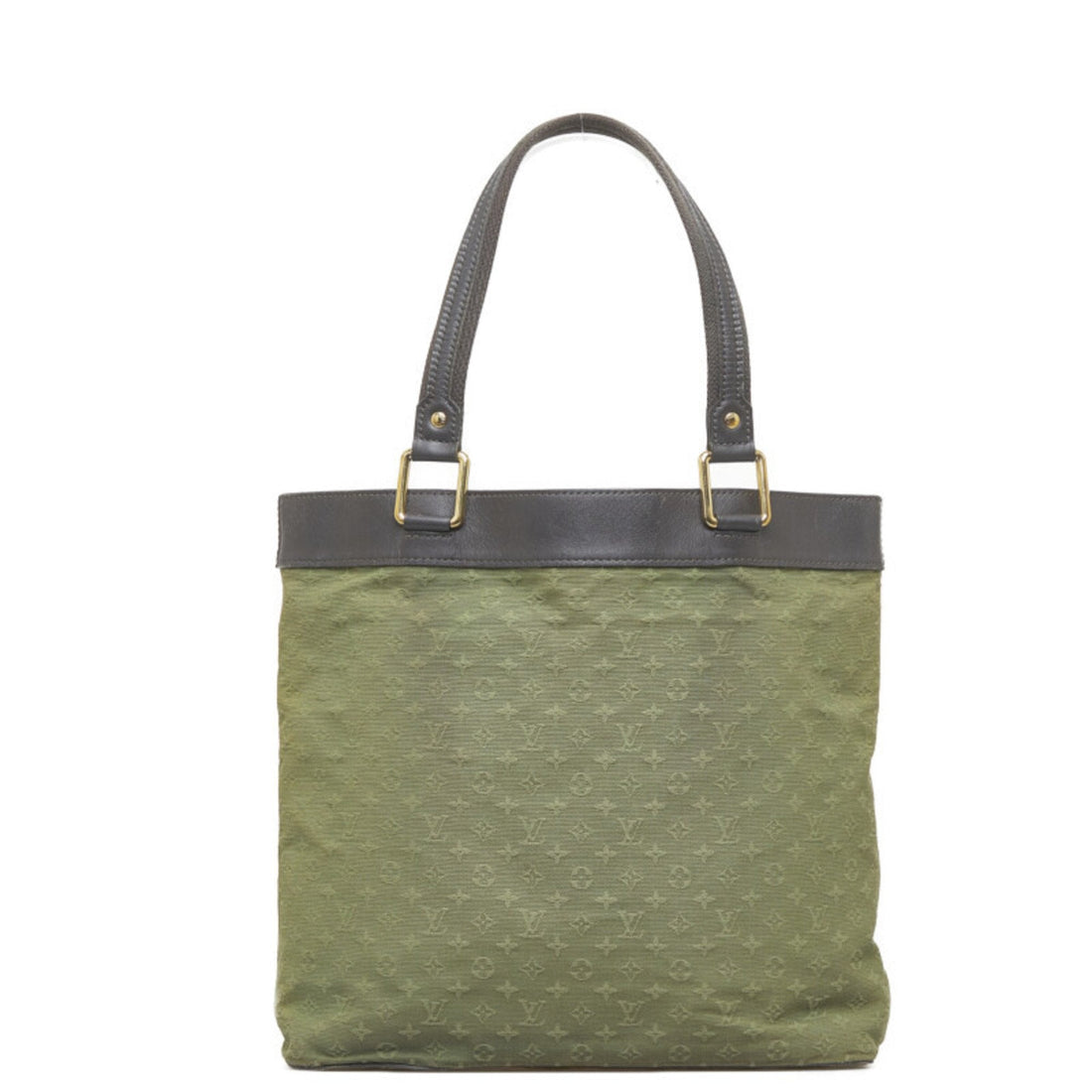 LOUIS VUITTON Monogram Lucile GM Tote Bag Shoulder M92681 Green Dark Brown Canvas Leather Women's