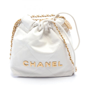 CHANEL Shoulder Bag Leather Women's White
