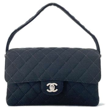 Chanel Shoulder Bag Double Face Matelasse Coco Mark Cotton CHANEL Black