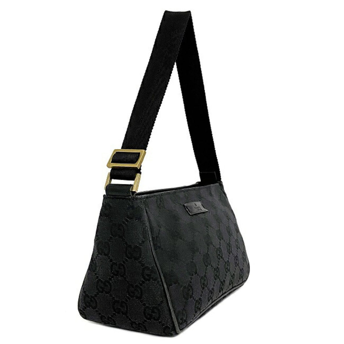 Gucci Handbag Black 106644 Canvas Leather GUCCI Women's Bag GG
