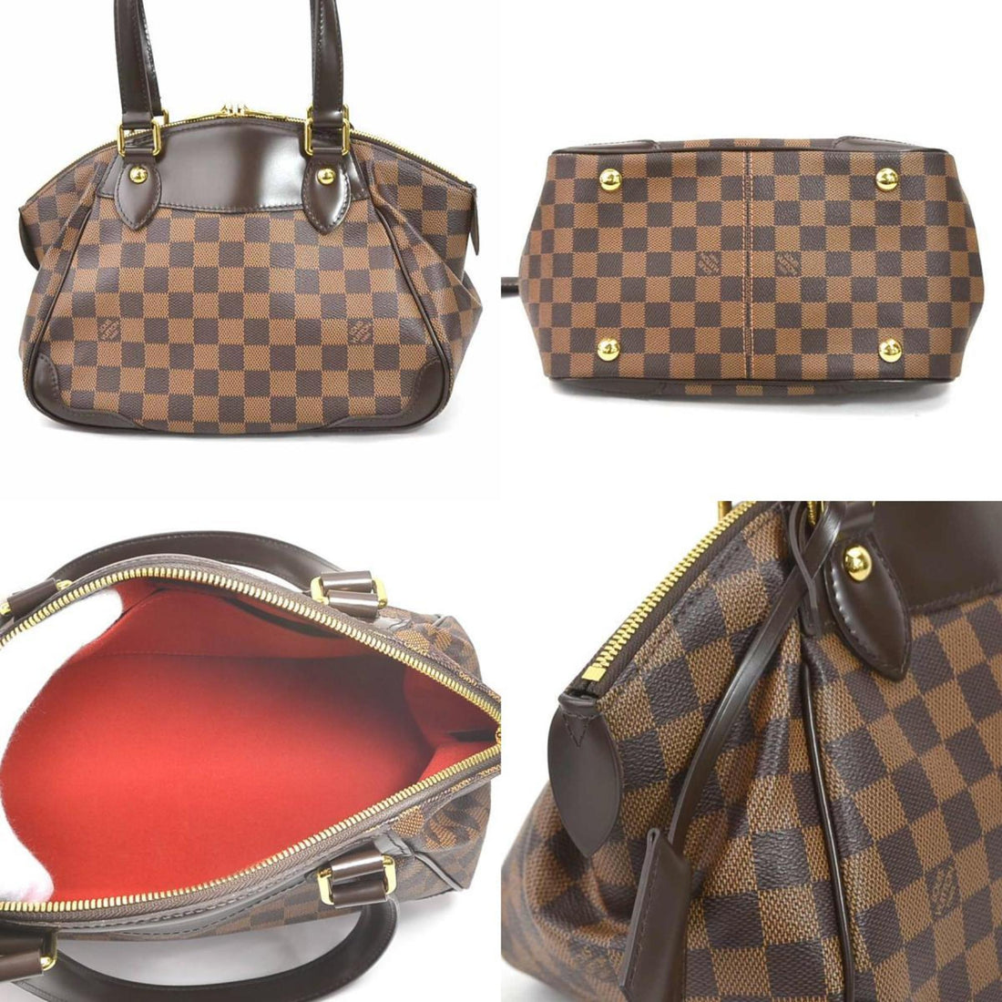 LOUIS VUITTON Handbag Damier Verona PM Canvas Brown Gold Women's N41117 e55814a