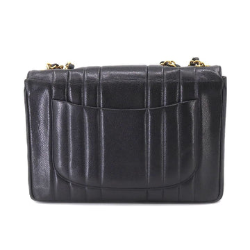 Chanel Mademoiselle Chain Shoulder Bag Caviar Skin Black Coco Mark Gold Hardware Vintage