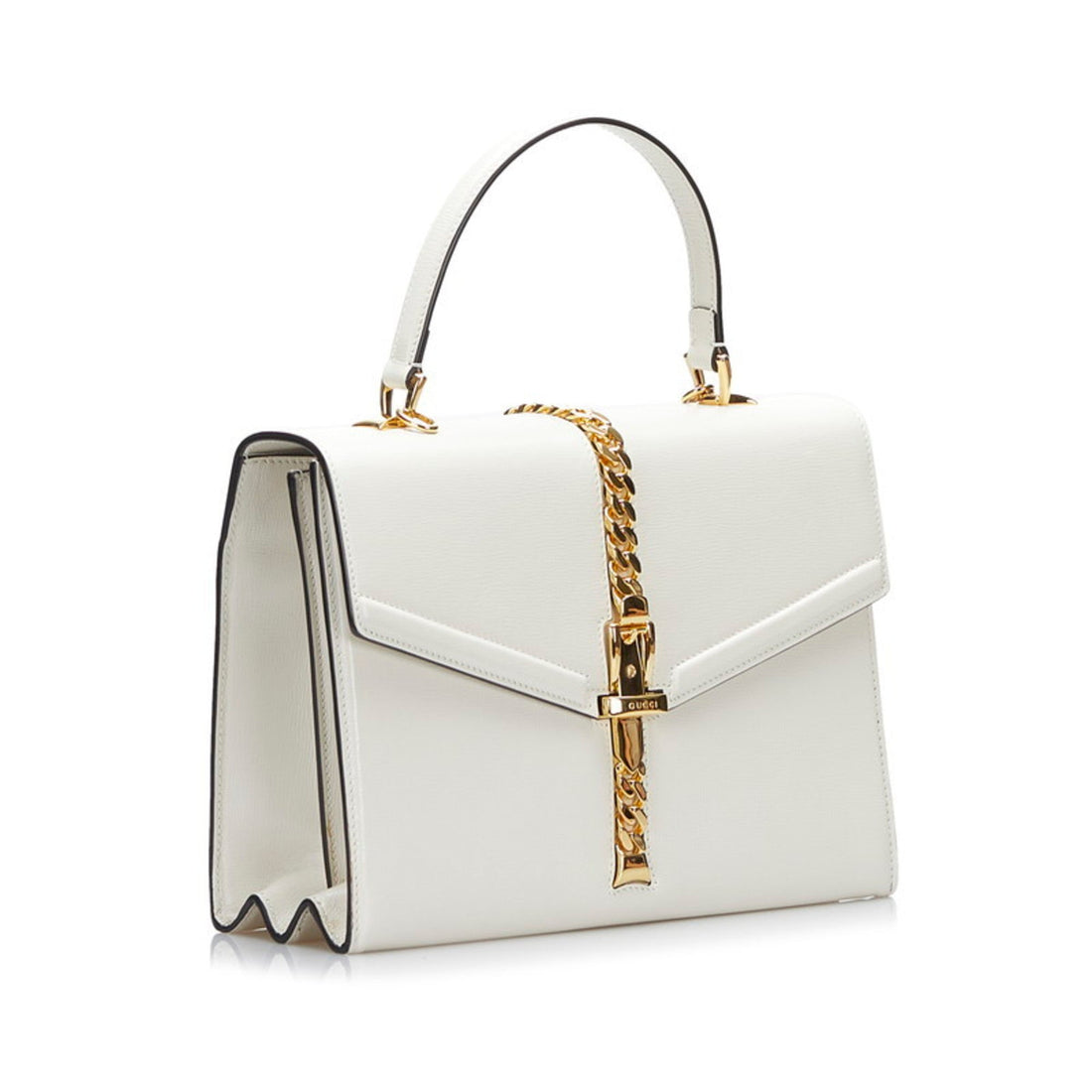 Gucci handbag shoulder bag 602781 white leather ladies Gucci