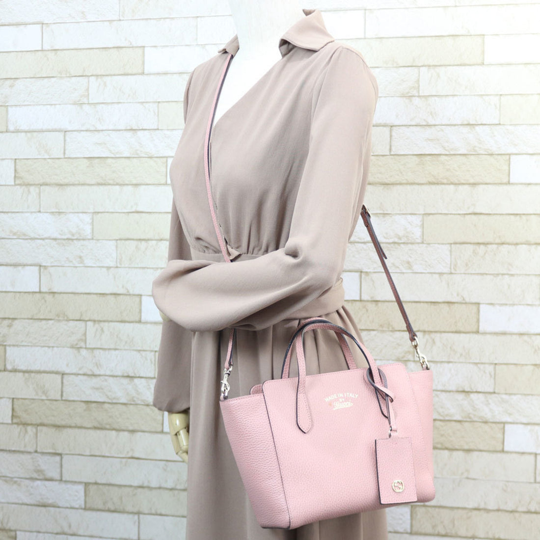 Gucci Shoulder Bag Handbag Pink Ladies