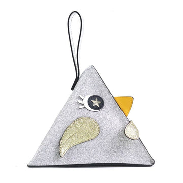 GUCCI Handbag Chicken Motif Leather Silver Kids 604392