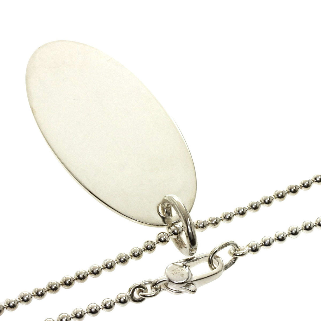 Gucci Plate Necklace Silver Ladies GUCCI