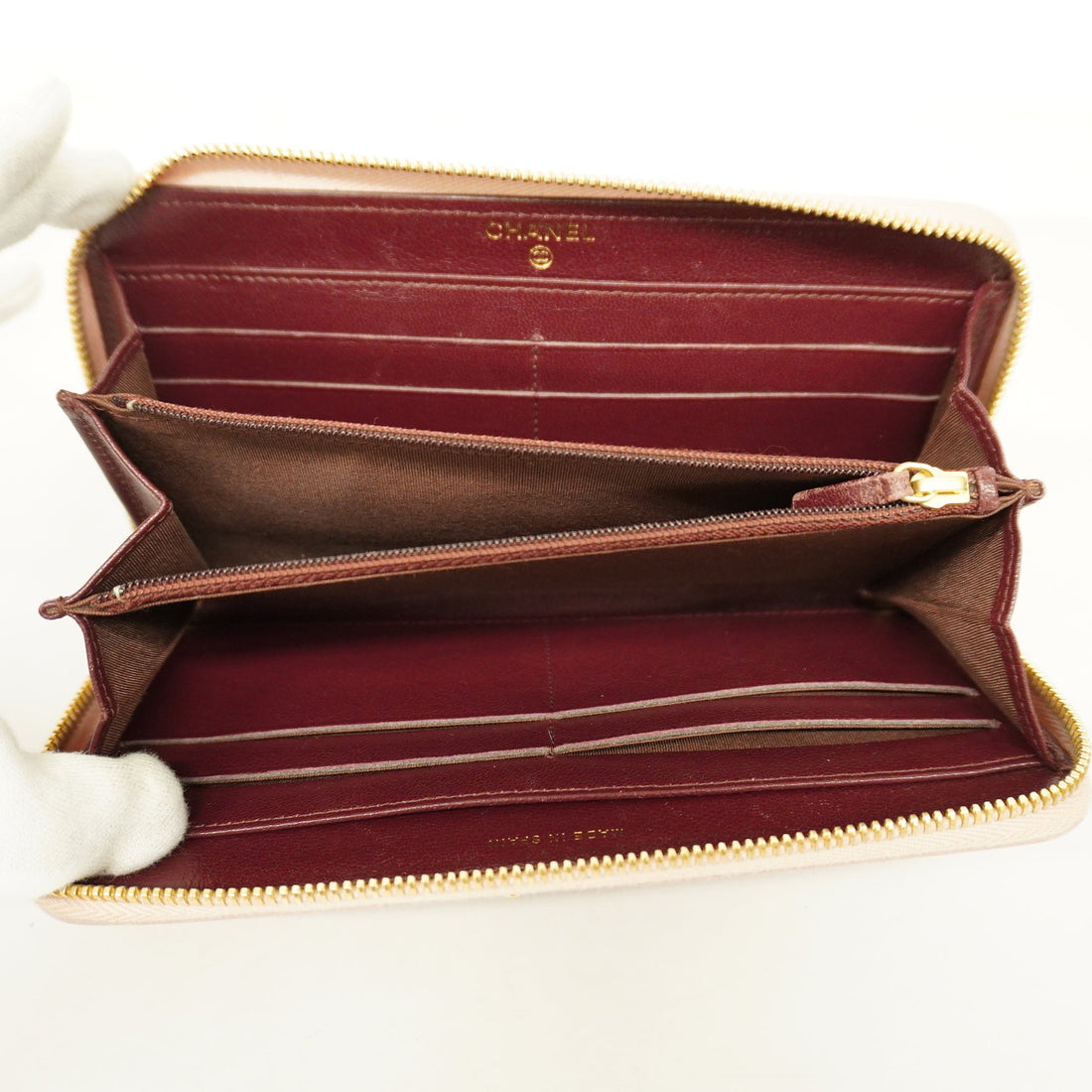 ChanelAuth  Matelasse Long Wallet Gold Hardware Women's Lambskin Long Wallet