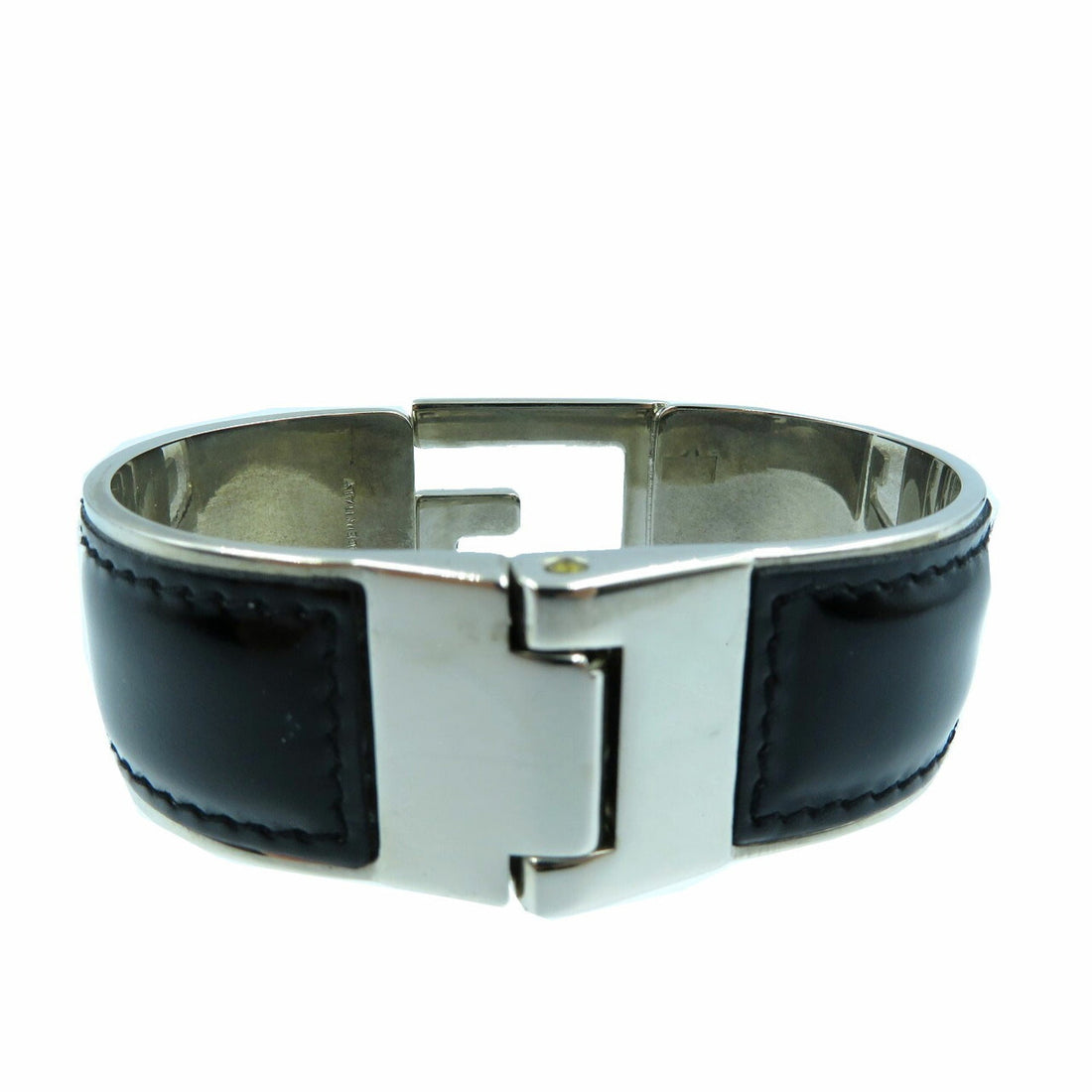 Gucci G Black Silver Enamel Bracelet Bangle 0039 GUCCI