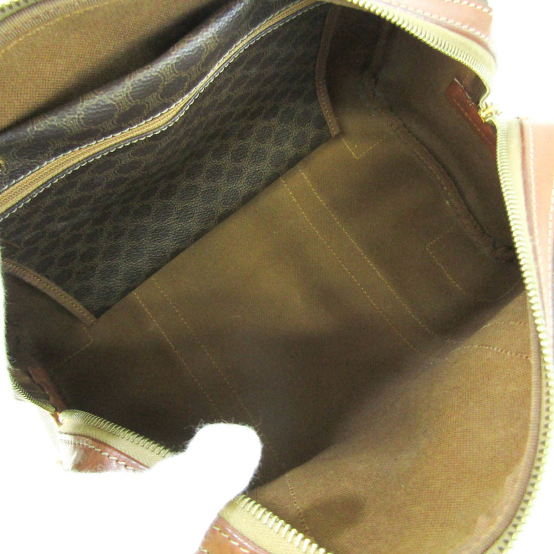 Celine Macadam Men,Women PVC,Leather Boston Bag,Handbag Brown,Dark Brown